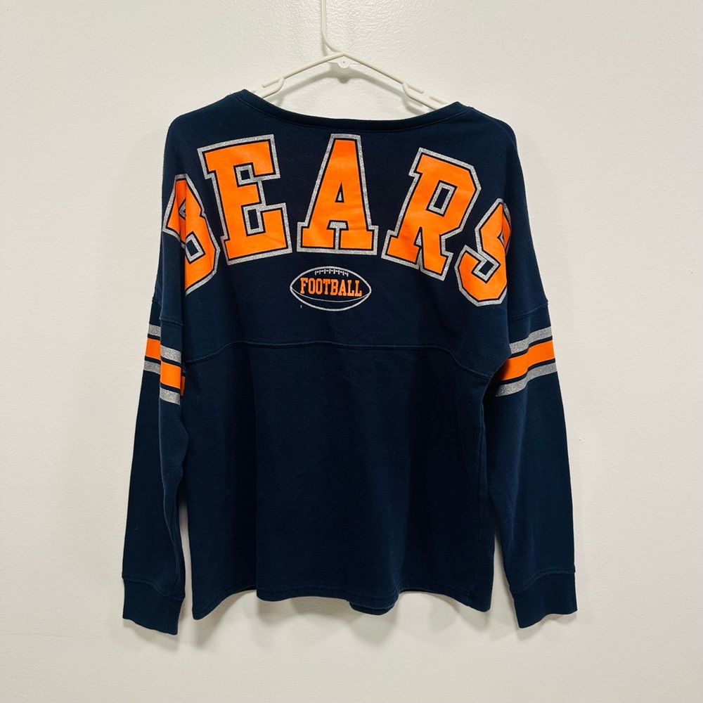 NFL  Chicago bears Navy and Orange BEARS Crewneck Sweater